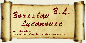 Borislav Lučanović vizit kartica